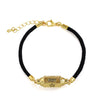 Alloy Microinlaid Zircon Candy Hexagon Drop Devil Eye Punk Retro Geometric Unisex Bracelet With Electroplating