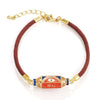 Alloy Microinlaid Zircon Candy Hexagon Drop Devil Eye Punk Retro Geometric Unisex Bracelet With Electroplating