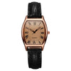 Alloy Mineral Reinforced Mirror Casual Barrel Shape Women's Waterproof Quartz Watch With Imitation Leather Strap