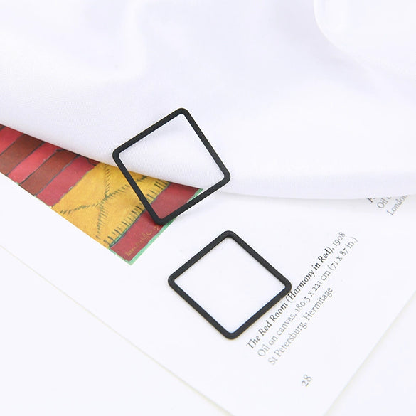 Alloy Minimalist Hollow Square Diy Handmade Jewelry Accessories Pendant Earrings With Baking Paint