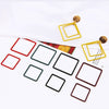 Alloy Minimalist Hollow Square Diy Handmade Jewelry Accessories Pendant Earrings With Baking Paint
