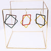 Alloy Minimalist Hollow Square Diy Handmade Jewelry Accessories Pendant Earrings With Baking Paint