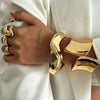 Alloy Minimalist Irregular Opening Bracelet With Electroplating