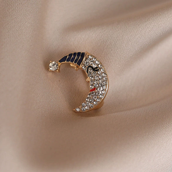 Alloy Moon Shaped Electroplated Minimalist Female Brooch