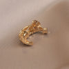 Alloy Moon Shaped Electroplated Minimalist Female Brooch