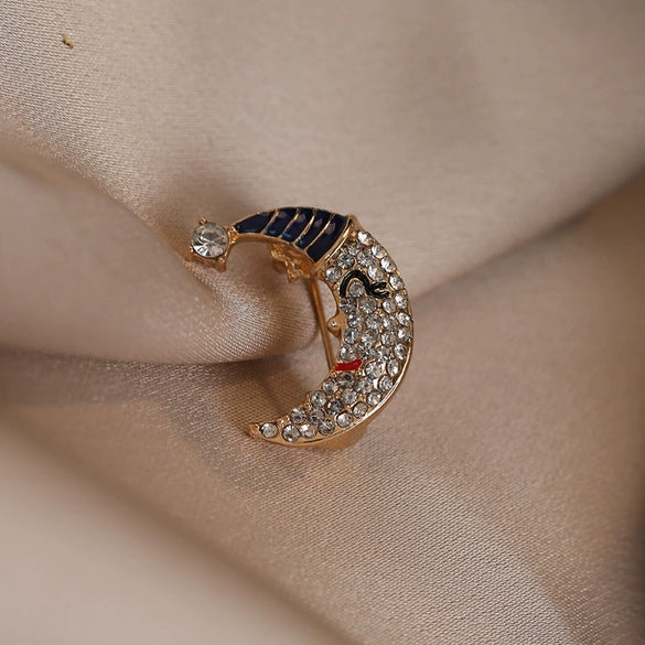 Alloy Moon Shaped Electroplated Minimalist Female Brooch
