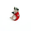Alloy Multifunctional Women's Dripping Oil And Diamondembedded Fivepointed Star And Horn Necklace Brooch