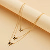 Alloy Multilayer Butterfly Personality Fashion Women's Necklace With Letters Numbers Text Pattern And Electroplating Design