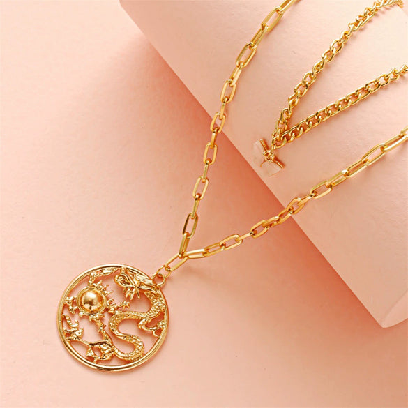 Alloy Multilayer Butterfly Personality Fashion Women's Necklace With Letters Numbers Text Pattern And Electroplating Design