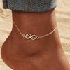 Alloy Multilayer Geometric Butterfly Star Fish Bone Chain Anklet Set For Women
