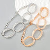 Alloy Multilayer Striped Groove Oval Women's Retro Hiphop Necklace With Electroplating And Geometric Style