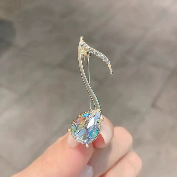 Alloy Musical Note And Flower Brooch For Women With Electroplating Treatment Fashion Luxury Creative Clothes Fixed Accessory