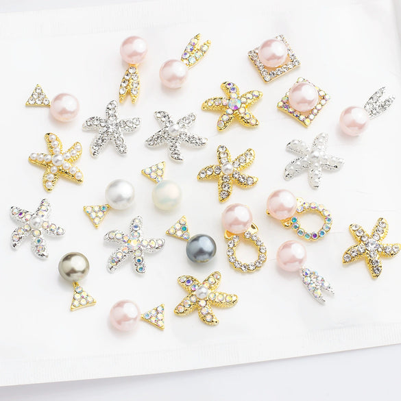 Alloy Nail Jewelry Diy Accessories Star Pink Face Beads With Cute Sweet Sweet Cool Ins Style Pure Desire Patterns Of Stars And Cartoon Cat Claw