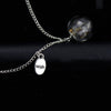 Alloy Natural Eternal Flower Three Dimensional Glass Ball Pendant Necklace With Geometric Original Design