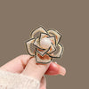 Alloy Natural Flower Hollow Design Electroplated Women's Camellia Brooch