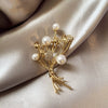 Alloy Natural Flower Style Women's Bouquet Brooch With Electroplating
