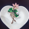 Alloy Natural Freshwater Pearl Enamel Lotus Pond Moonlight Electroplated Women's Brooch