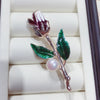 Alloy Natural Freshwater Pearl Flower Brooch Electroplated Fashion Ol Women's Decoration