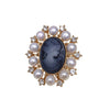 Alloy Natural Freshwater Pearl Geometric Retro Electroplated Dualpurpose Brooch Pendant For Women