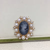 Alloy Natural Freshwater Pearl Geometric Retro Electroplated Dualpurpose Brooch Pendant For Women