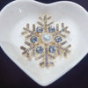 Alloy Natural Freshwater Pearl Rhinestone Snowflake Brooch Minimalist Style Electroplating Processing