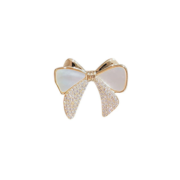 Alloy Natural Style Bow Brooch For Women With Electroplating Design