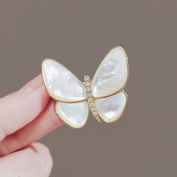 Alloy Natural Style Butterfly Brooch Electroplated For Women