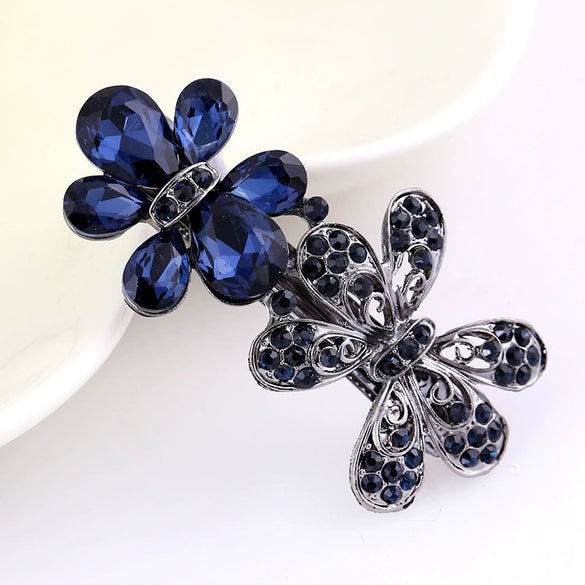 Alloy Natural Style Diamond Black Bow Hairpin Women's Hair Accessories