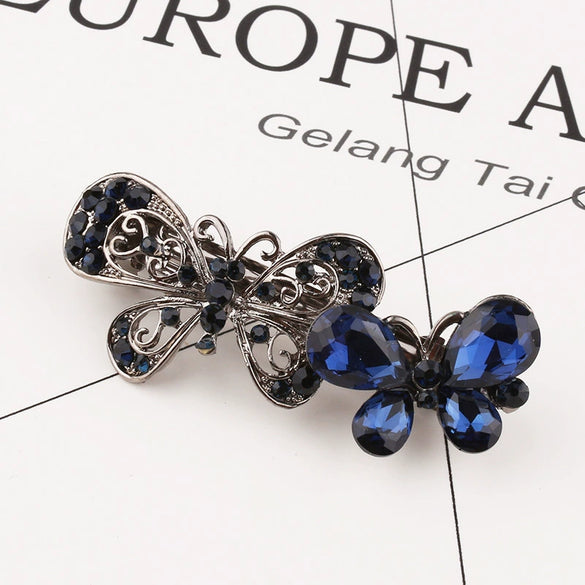 Alloy Natural Style Diamond Black Bow Hairpin Women's Hair Accessories