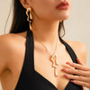 Alloy Neck Chain Necklace With Irregular Water Drops Lava Design Geometric Pattern Electroplating Process For Women