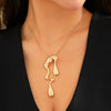 Alloy Neck Chain Necklace With Irregular Water Drops Lava Design Geometric Pattern Electroplating Process For Women