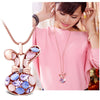 Alloy Necklace With Blue Cat's Eye And Rabbit Head Medieval And Geometric Style