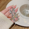 Alloy Needle Earrings With 925 Silver Flower And Grass Zircon Light Luxury Style For Women