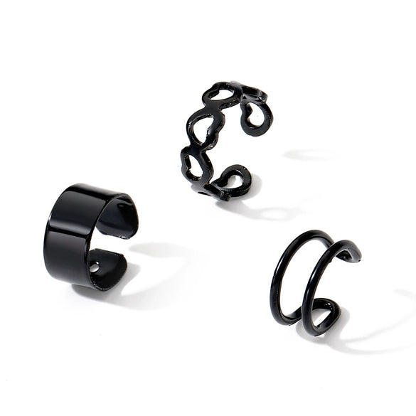 Alloy Nonpierced Ear Clips Sweet Style Geometric Heart Electroplated For Women And Men
