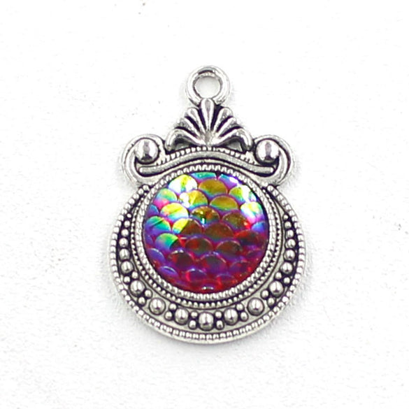 Alloy Ocean Moon Fish Scale Pendant Jewelry Accessories Electroplated With Round Pattern