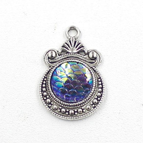 Alloy Ocean Moon Fish Scale Pendant Jewelry Accessories Electroplated With Round Pattern