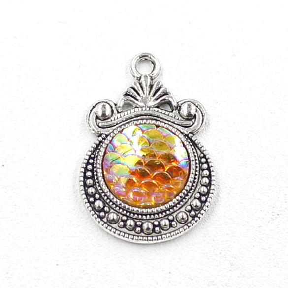 Alloy Ocean Moon Fish Scale Pendant Jewelry Accessories Electroplated With Round Pattern