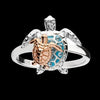 Alloy Ocean Turtle Animal Ring With Inlaid Detail Electroplated Simple Unisex Jewelry