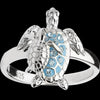 Alloy Ocean Turtle Animal Ring With Inlaid Detail Electroplated Simple Unisex Jewelry