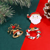 Alloy Oil Dripping Christmas Brooch With Festival Elements Like Santa Claus Tree Garland Snowman Bell