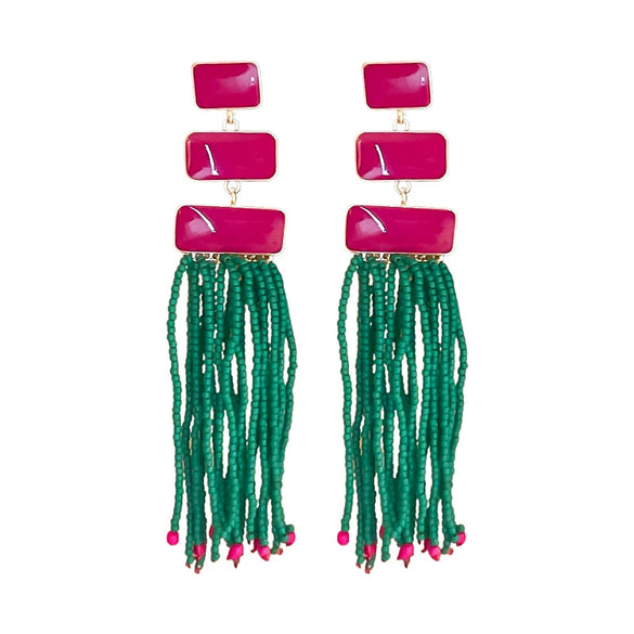 Alloy Oil Dripping Geometric Earrings Highend Retro Exaggerated Style