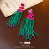 Alloy Oil Dripping Geometric Earrings Highend Retro Exaggerated Style