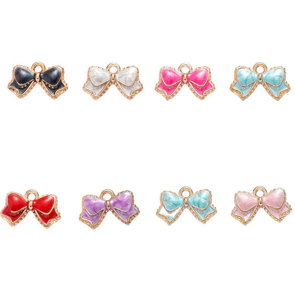 Alloy Oil Drop Bow Tie Pendant Jewelry Accessories For Earrings Hair Mobile Phone