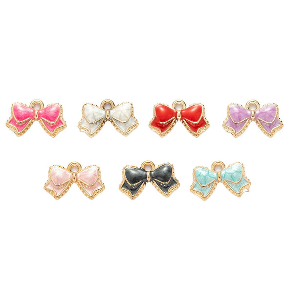 Alloy Oil Drop Bow Tie Pendant Jewelry Accessories For Earrings Hair Mobile Phone