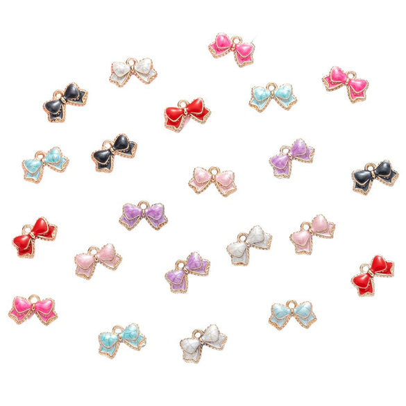 Alloy Oil Drop Bow Tie Pendant Jewelry Accessories For Earrings Hair Mobile Phone