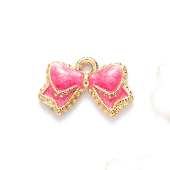 Alloy Oil Drop Bow Tie Pendant Jewelry Accessories For Earrings Hair Mobile Phone
