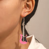 Alloy Oil Drop Diamond Guitar Earrings Punk Style Electroplated Women's