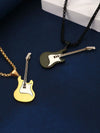Alloy Oil Drop Diamond Guitar Earrings Punk Style Electroplated Women's