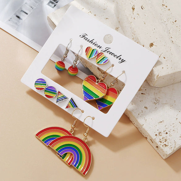 Alloy Oil Drop Heart Earrings For Women