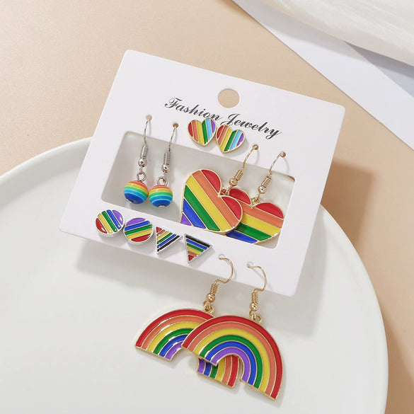 Alloy Oil Drop Heart Earrings For Women